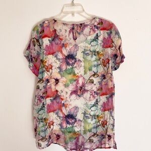 Soft Surroundings Pastel Floral shirt